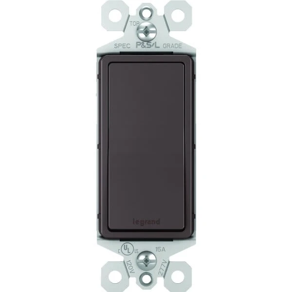 Legrand Radiant 15 Amp 120 Volt 1-Pole Rocker Light Switch (Dark-Bronze)