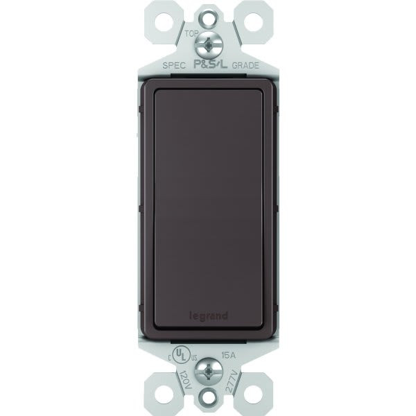 Legrand Radiant 15 Amp 120 Volt 1-Pole/3-Way Rocker Light Switch (Dark-Bronze)