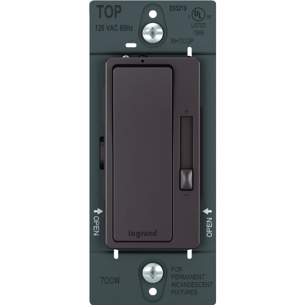 Legrand Radiant Single Pole 3-Way Decorator Dimmer Wall Switch, Dark Bronze