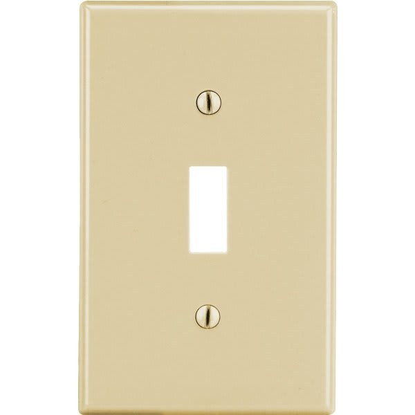 Hubbell 1-Gang Polycarbonate Thermoplastic Toggle Wall Plate (25-Pack) (Ivory)