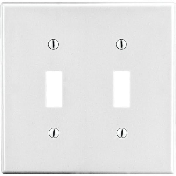 Hubbell 2-Gang Polycarbonate Thermoplastic Wall Plate (25-Pack) (White)
