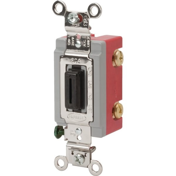 Hubbell-Pro 20 Amp 120/277 Vac 2-Pole Locking Toggle Switch (Black)