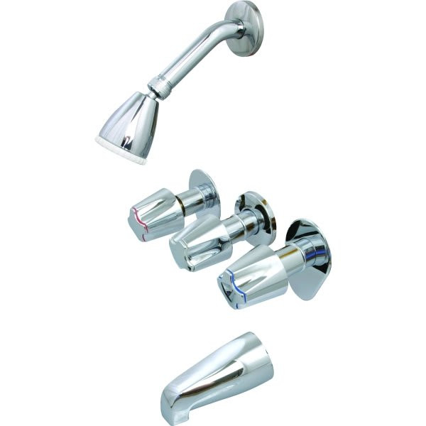 Pfister Bedford 3-Handle Tub/Shower Faucet, 2 GPM W/ Chrome Knobs In Chrome