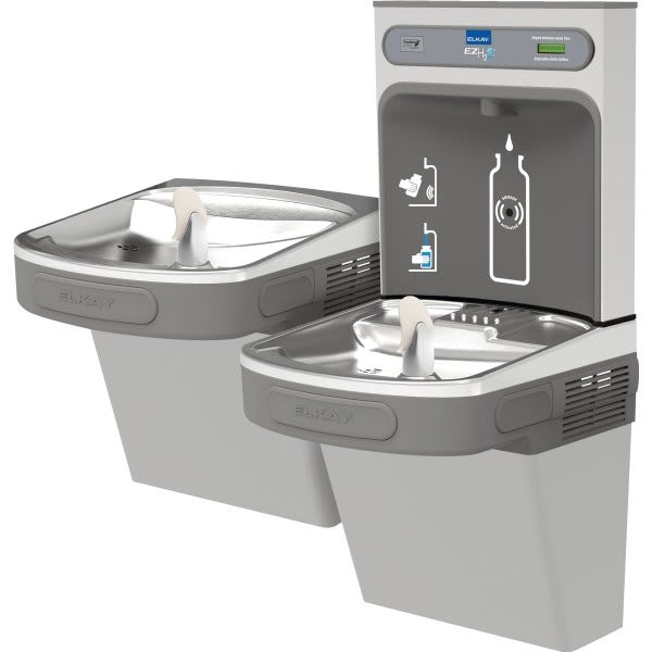 Elkay Ezh2o Bottle Filling Station, Bi-Level Cooler,non-Filtered 8 Gph Stainless