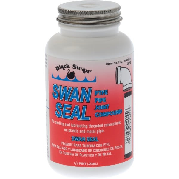 Black Swan Seal Pipe Joint Compound, 8 Oz, Nonhardening, White, Nontoxic