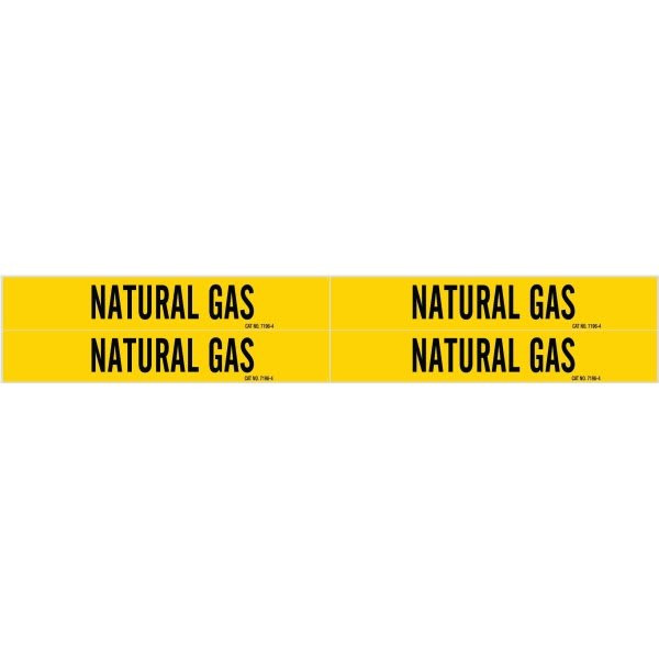 Brady Yellow Self-Sticking Vinyl Pipe Marker "Natural Gas"