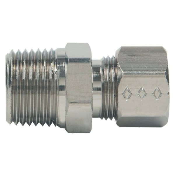 Brasscraft Compression Male Adapter Fitting, 3/8" O.d. X 3/8" Mip, Chrome