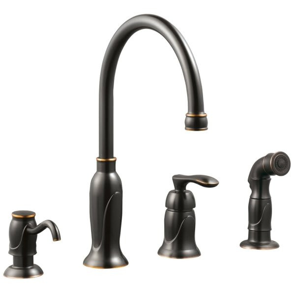 Design House Madison Kitchen Faucet, Spray And Soap Dispenser, Oil Rubbed Bronze