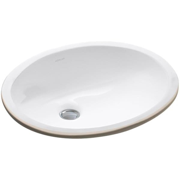 Kohler Caxton White Oval Undermount Bathroom Sink With Overflow