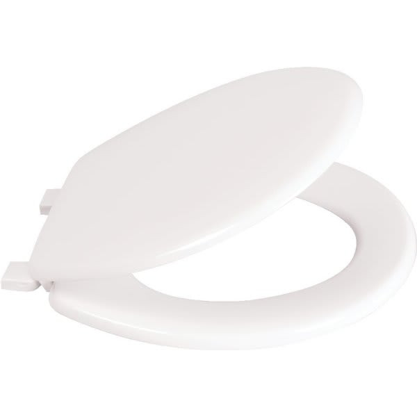 Seasons Wood Round Closed-Front Slow Close Quick-Release Toilet Seat In White
