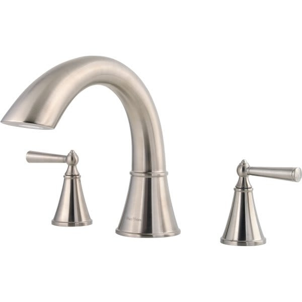 Pfister Saxton Roman Tub Trim, 18 Gpm, 2-Handles, Brushed Nickel