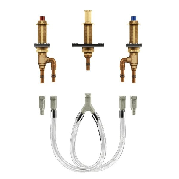 Moen M-Pact Two Handle Roman Tub Valve 10" Center 1/2" Crimp Pex Cold Expansion