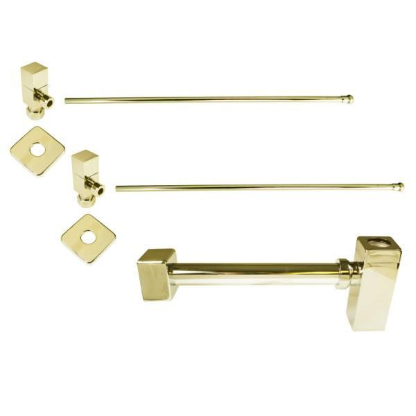 Westbrass D1338qsl-01 Brass Qubic Trap 1/4-Turn Lavatory Supply Kit