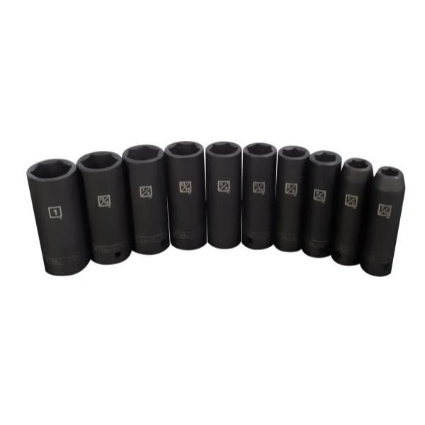 Steelman 10-Piece 1/2-Inch Drive Deep 6-Point Impact Sae Socket Set