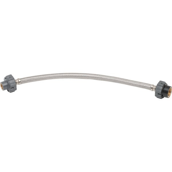 Fluidmaster Stainless Steel Faucet Supply Line 20" 3/8 Comp X 1/2 Fip Clickseal
