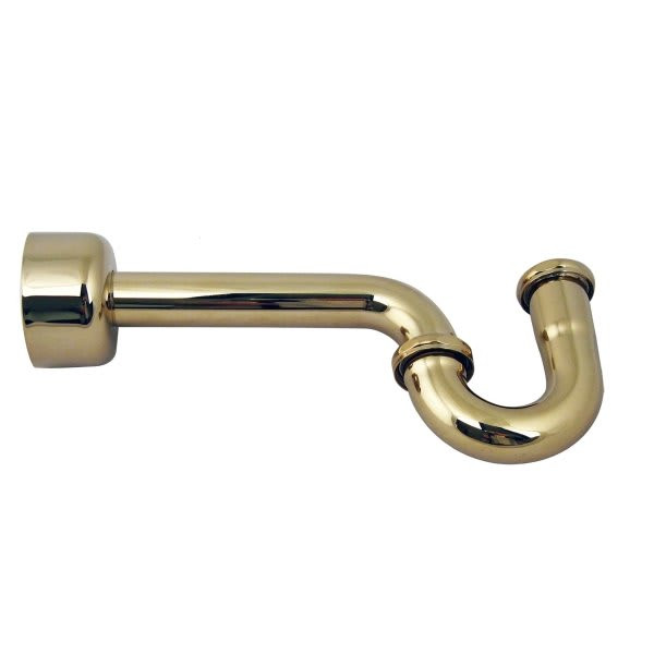 Westbrass P-Trap With Box Flange, Polished Brass Finish