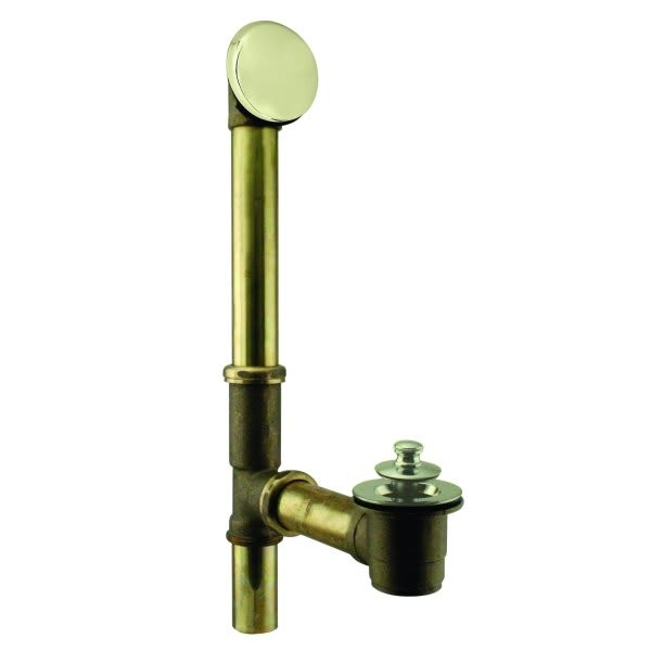 Westbrass Illusionary Lift/Turn Bath Waste Overflow, Polished Brass