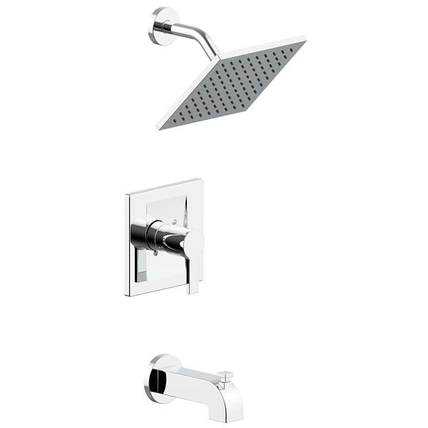 Seasons Westwind Single-Handle Square Shower And Tub Faucet Set, Chrome