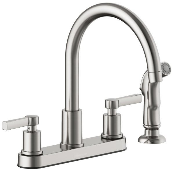 Seasons Westwind Double-Handle Kitchen Faucet With Side Sprayer, Stainless Steel