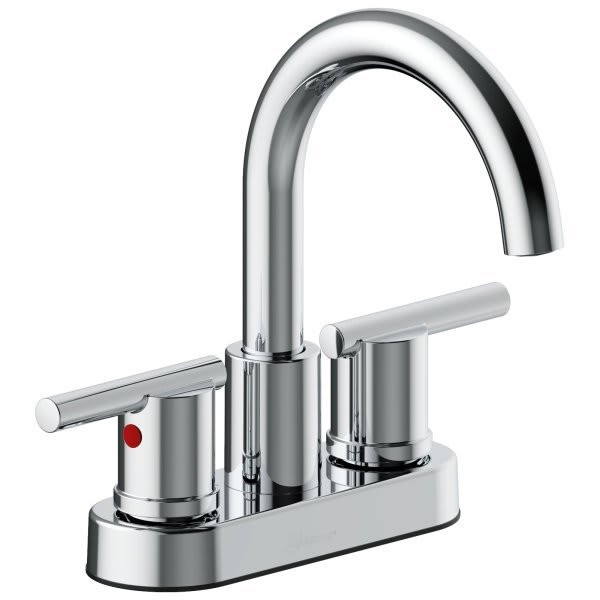 Seasons Westwind 1.2 GPM 2-Handle Quick Install Centerset High-Arc Bathroom Faucet With Pop Up Drain, Chrome