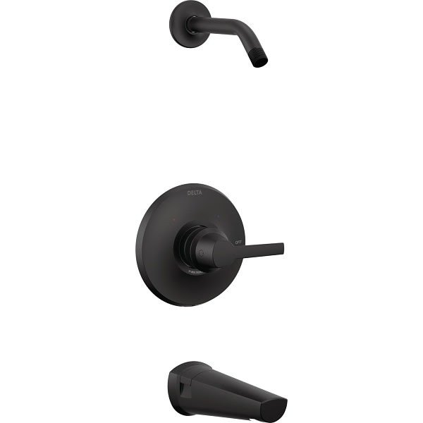 Delta Galeon 14 Series Tub & Shower Trim, Less Showerhead In Matte Black