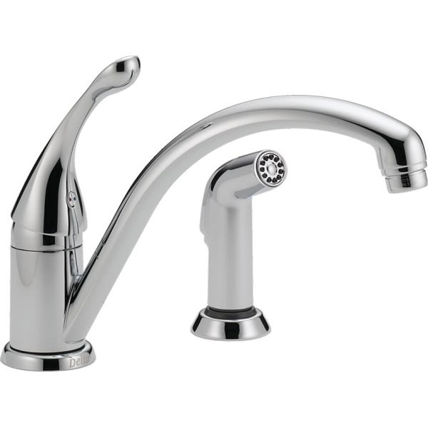 Delta Collins Single Handle Kitchen Faucet With Spray In Chrome