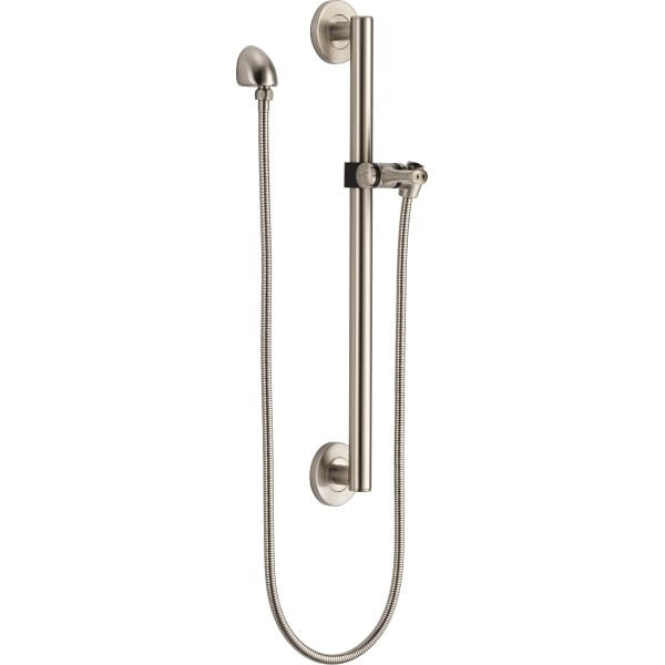 Delta Adjustable Slide And Grab Bar Assembly With Elbow In Stainless