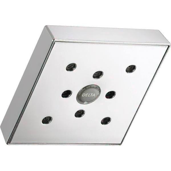 Delta H2okinetic Single-Setting Square Raincan Showerhead In Lumicoat Chrome