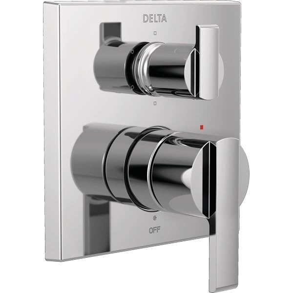 Delta Ara Angular Modern Chrome Valve Trim With 6-Setting Integrated Diverter