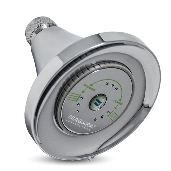 Niagara Earth Luxe 3 Sprays 1.75 GPM Fixed Mount Showerhead In Chrome