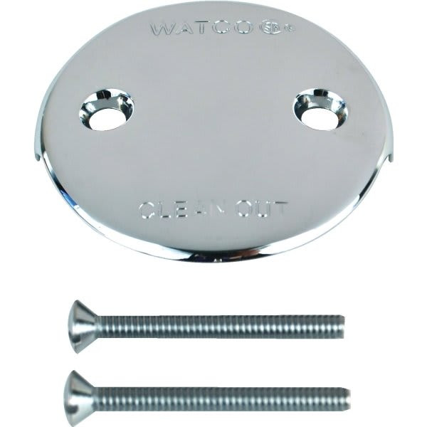 Watco Two-Hole Tub Overflow Plate With Screws, Chrome