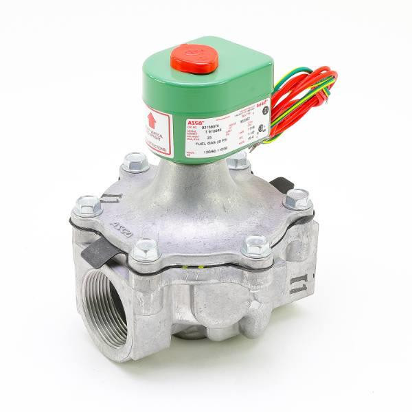 Asco Valve Solenoid 2 Way Closed 1 1/2" Npt 120vac 35 Cv 0-25 Psi Nema 1