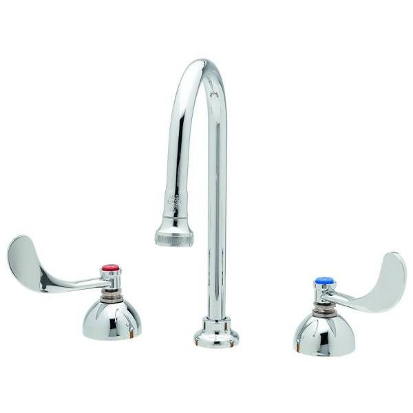 T & S Centerset Medical/Lavatory Faucet, 10.06 Gpm, 5" Spout, 8" Center, Chrome