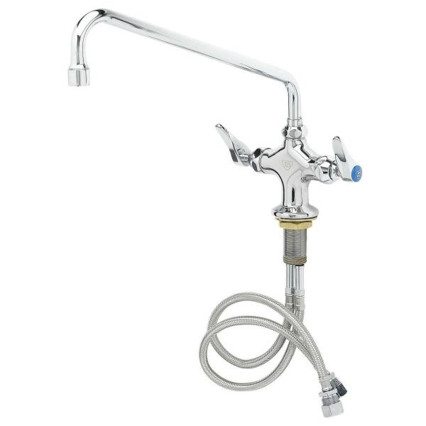 T & S Double Pantry Faucet, 8.67 Gpm, Polished Chrome