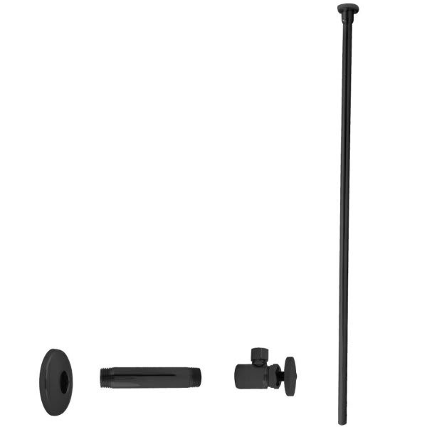 Westbrass Toilet Kit Round Handles 1/2 " Ips X 3/8 " Od Matte Black