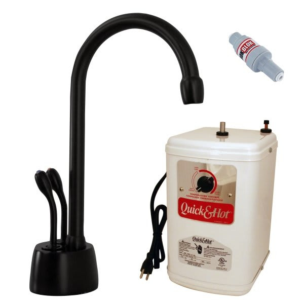Westbrass 2-Handle Instant Hot And Cold Water Dispenser And Tank Matte Black