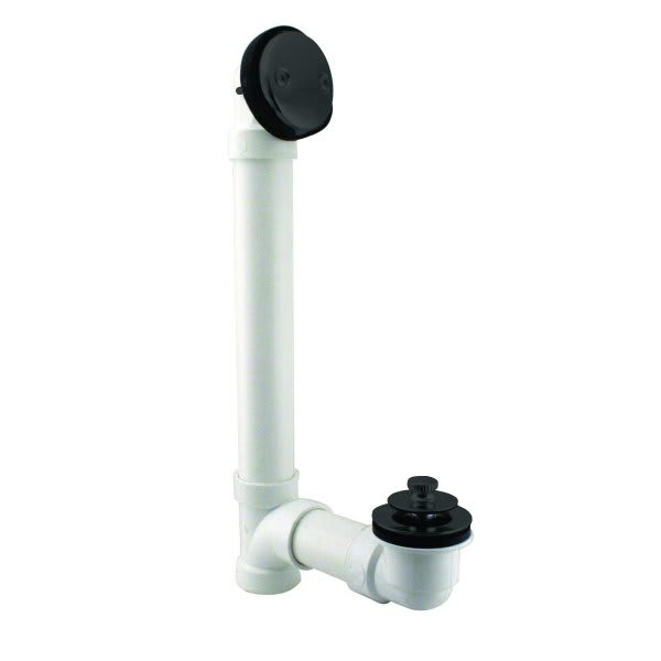 Westbrass 1-1/2 " Pull-Drain Sch 40 Pvc Bath Waste 2-Hole Matte Black