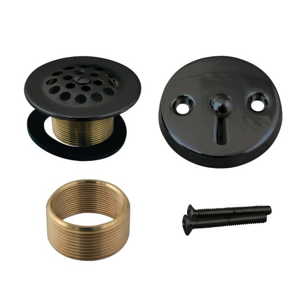 Westbrass Trip Lever Drain Kit And Bath Shoe With Adapter In Matte Black