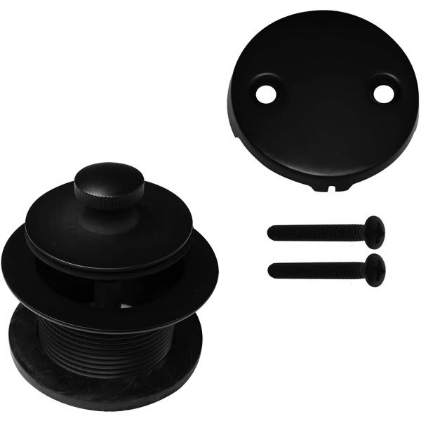 Westbrass Twist Close Coarse Thread Drain Kit 2-Hole Faceplate Matte Black