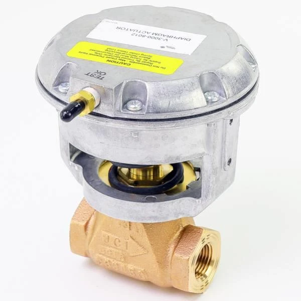 Johnson Controls 2 Way 1/2" Npt 1.8 Cv Cast Bronze Body 3-6 Psi Spring Return