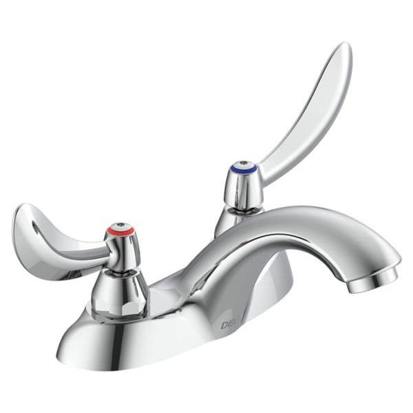 Delta Commercial 4" Centerset 2-Handle Lever Bathroom Faucet Polished Chrome