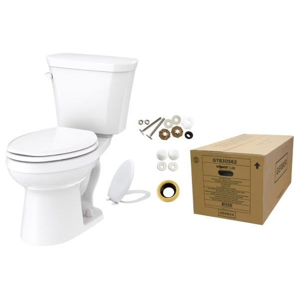 Gerber Viper Toilet In-A-Box 1.28 GPF Elongated Slow-Close Toilet Seat