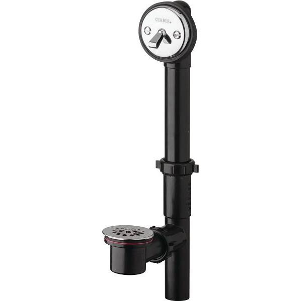 Gerber Classics 1-1/2 In Black Abs Pipe Bath Waste And Overflow Drain In Chrome