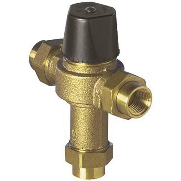 Powers Process Controls Thermostatic Mixing Valve 3/4 In Union Npt Female Bronze