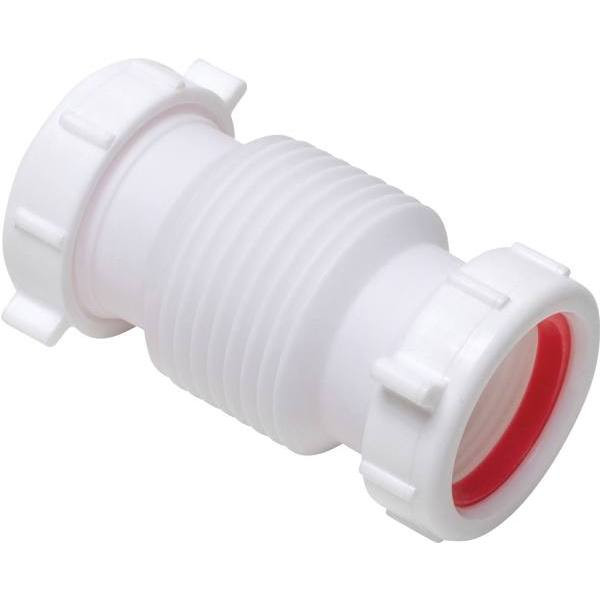 Oatey Form-N-Fit Plastic Double Slip-Joint Coupling, 1-1/2" X 1-1/2", White
