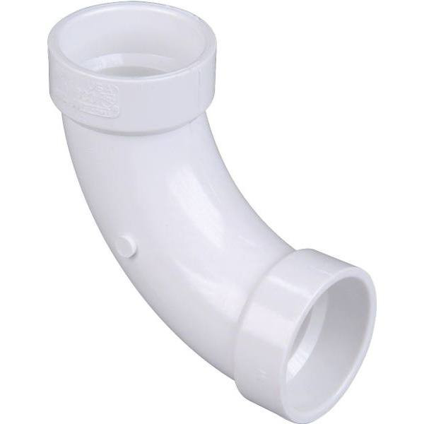 Nibco 2" Pvc Dwv 90-Degree Hub X Hub Long-Turn Elbow Fitting