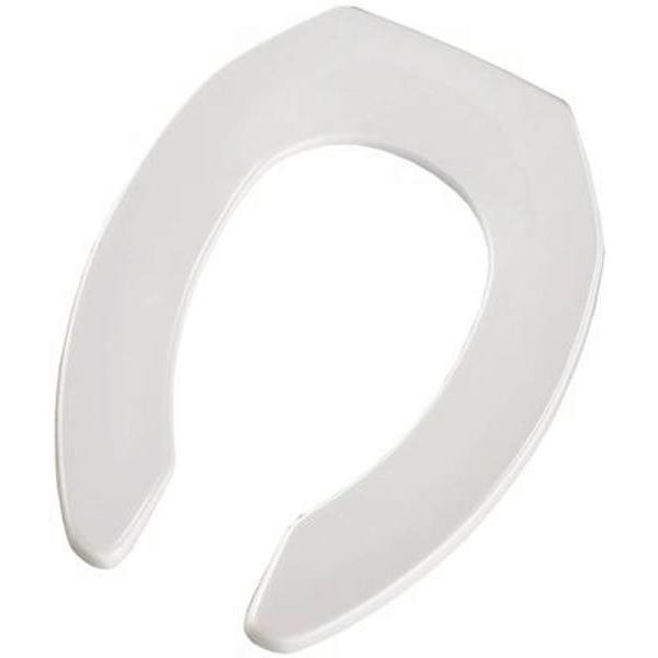 Bemis Commercial Elongated Plastic Open Front Toilet Seat, White
