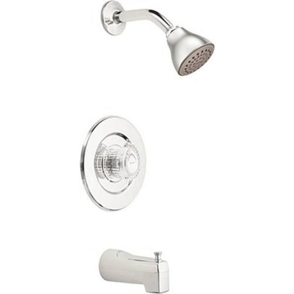 Moen Chateau 1-Handle Wall Mount Tub And Shower Trim Kit, Chrome