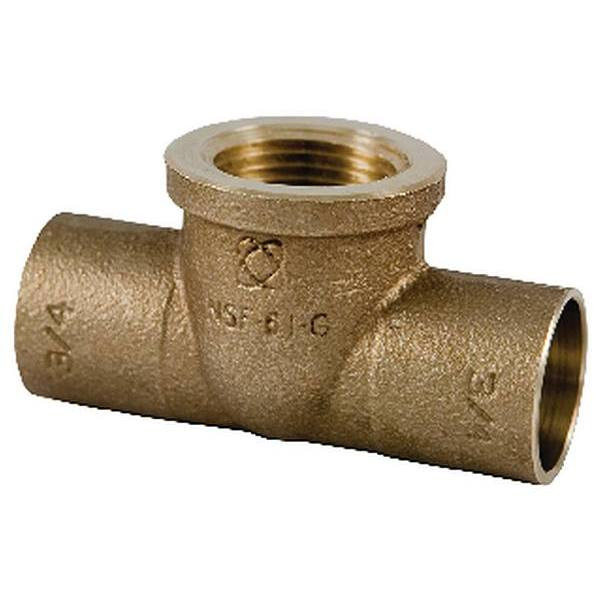Nibco 3/4 In. Forged Bronze Cup X Cup X FIP Tee Fitting