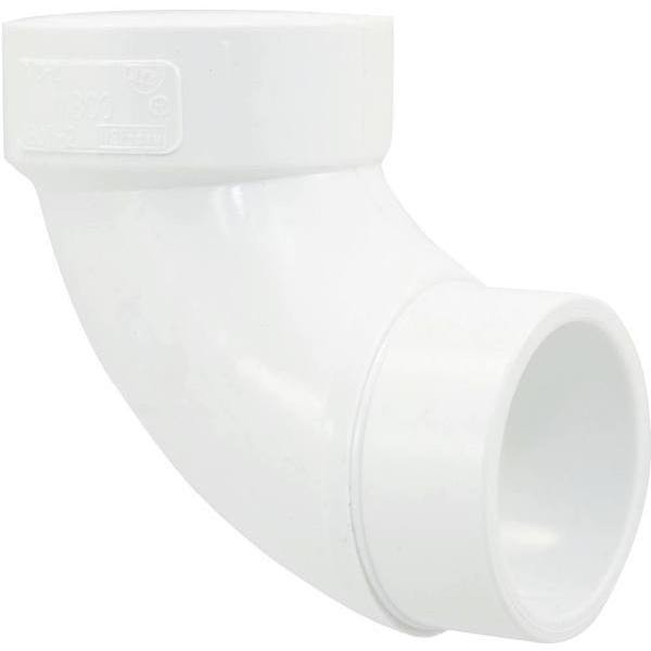 Nibco 4 In. PVC DWV 90 Deg. Spigot X Hub Street Elbow
